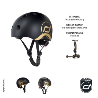 SCOOTANDRIDE Kask XXS-S dla dzieci 1-5 lat Black & Gold Edycja Limitowana
