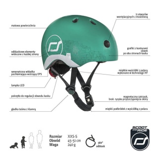 SCOOTANDRIDE Kask XXS-S dla dzieci 1-5 lat Forest Owl