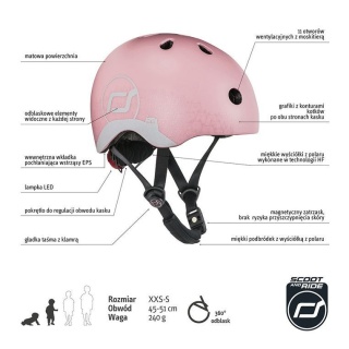 SCOOTANDRIDE Kask XXS-S dla dzieci 1-5 lat Rose Cat