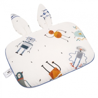 Samiboo Bambusowa poduszka roboty z uszkami 25x35 niebieska wypustka