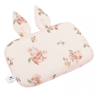 Samiboo Bambusowa poduszka roses z uszkami 25x35 cm różowa wypustka