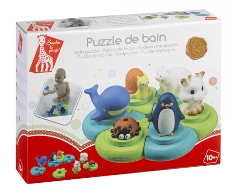 Żyrafa Sophie Puzzle do zabawy w kąpieli wraz z Żyrafą Sophie