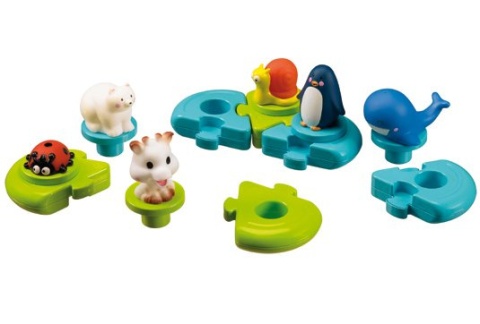 Żyrafa Sophie Puzzle do zabawy w kąpieli wraz z Żyrafą Sophie