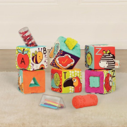 B.Toys aBc Block Party – klocki materiałowe z sorterami