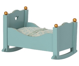 MAILEG Kołyska Blue, Cradle, Baby mouse - Blue