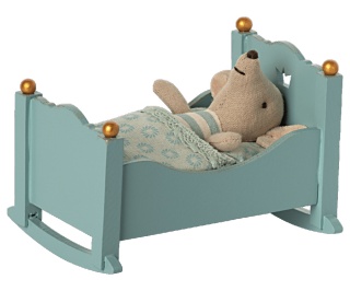 MAILEG Kołyska Blue, Cradle, Baby mouse - Blue