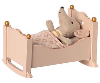 MAILEG Kołyska Rose, Cradle, Baby mouse - Rose