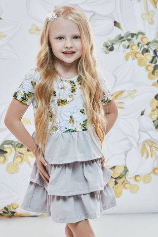 Hey Popinjay Sukienka KAYA Lily by Aleosa z trzema falbankami krótki rękaw