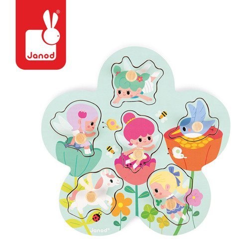 Janod Puzzle drewniane Wesołe Wróżki Janod Puzzle drewniane Wesołe Wróżki