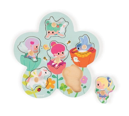 Janod Puzzle drewniane Wesołe Wróżki Janod Puzzle drewniane Wesołe Wróżki