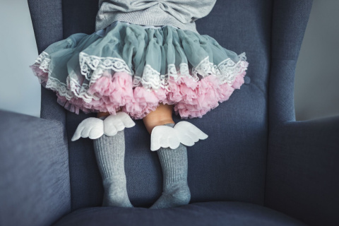 Mama's Feet Podkolanówki Dziecięce - Szary Aniołek Mama's Feet Podkolanówki Dziecięce - Szary Aniołek