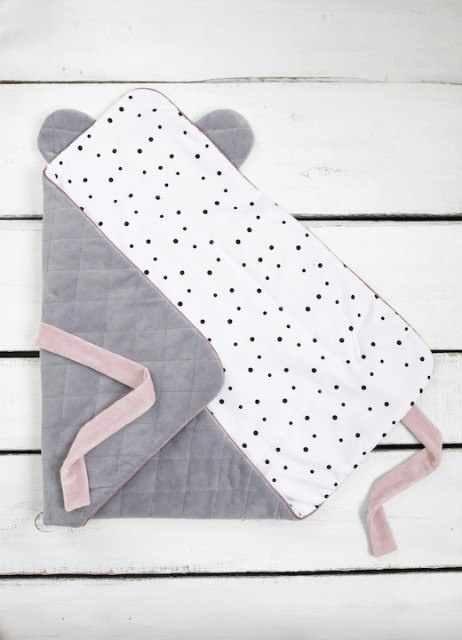 SLEEPEE Rożek niemowlęcy Royal Baby Grey/Pink, różowa kokarda SLEEPEE Rożek niemowlęcy Royal Baby Grey/Pink, różowa kokarda