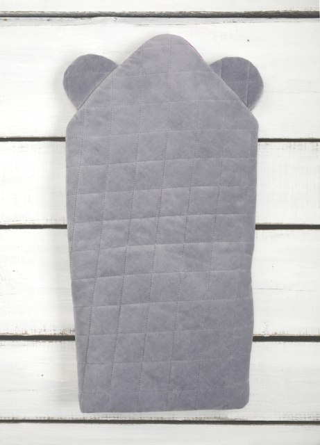 SLEEPEE Rożek niemowlęcy Royal Baby Grey/Pink, różowa kokarda SLEEPEE Rożek niemowlęcy Royal Baby Grey/Pink, różowa kokarda