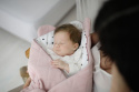 SLEEPEE Rożek niemowlęcy Royal Baby Grey/Pink, różowa kokarda