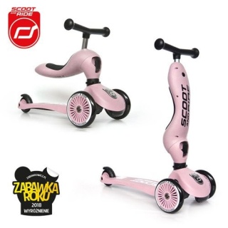 Hulajnoga i jeździk dla dzieci 2w1 Scoot & Ride Highwaykick - Rose