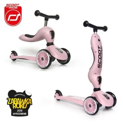 Hulajnoga i jeździk dla dzieci 2w1 Scoot & Ride Highwaykick - Rose