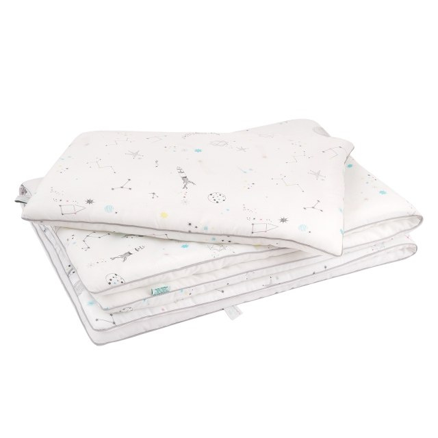 Samiboo Poszewki na pościel biały Kosmiczny Królik szara wypustka 135x100 cm /40x60 cm Samiboo Poszewki na pościel biały Kosmiczny Królik szara wypustka 135x100 cm /40x60 cm