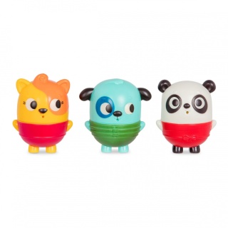 Zestaw trzech rozkręcanych sikawek z pieskiem B.Toys
