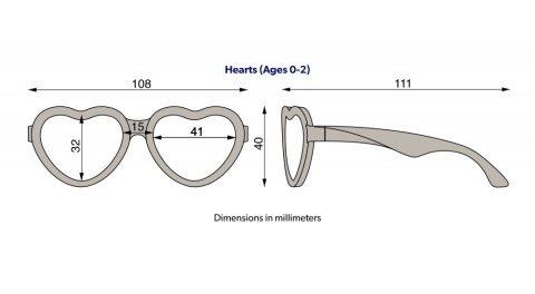 BABIATORS Okulary przeciwsłoneczne 0-2 lat, Hearts - Rainbow Bright