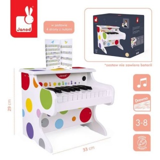 Drewniane pianino elektryczne dla dzieci Janod Confetti