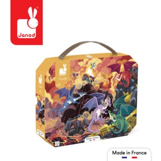 JANOD Puzzle w walizce Ogniste smoki 54 elementy 5+