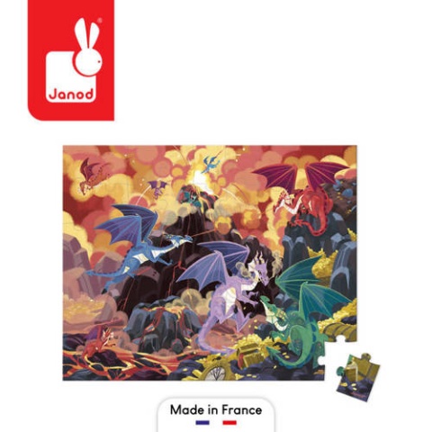 JANOD Puzzle w walizce Ogniste smoki 54 elementy 5+
