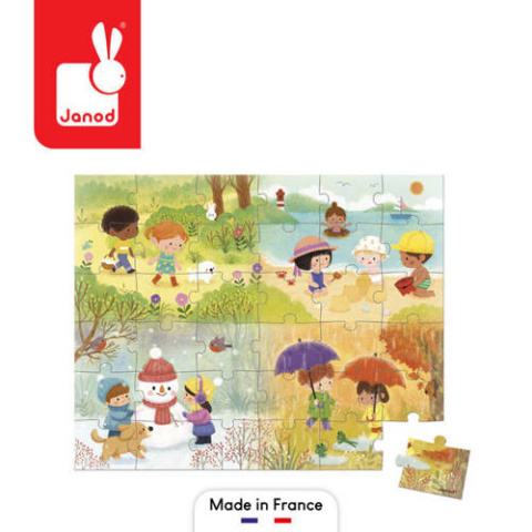 JANOD Puzzle w walizce Pory roku 36 elementów 4+ JANOD Puzzle w walizce Pory roku 36 elementów 4+