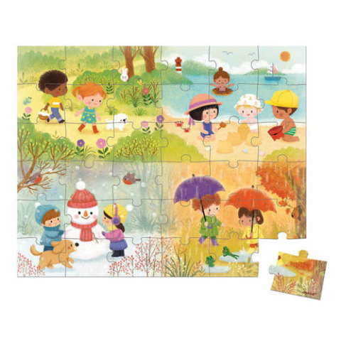 JANOD Puzzle w walizce Pory roku 36 elementów 4+ JANOD Puzzle w walizce Pory roku 36 elementów 4+