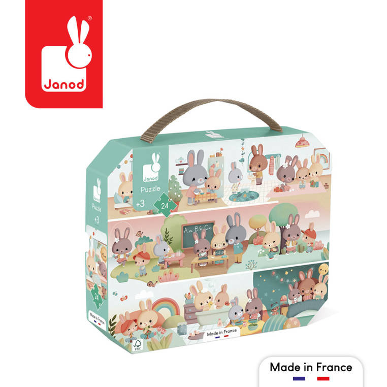 JANOD Puzzle w walizce Jeden dzień 24 elementy JANOD Puzzle w walizce Jeden dzień 24 elementy