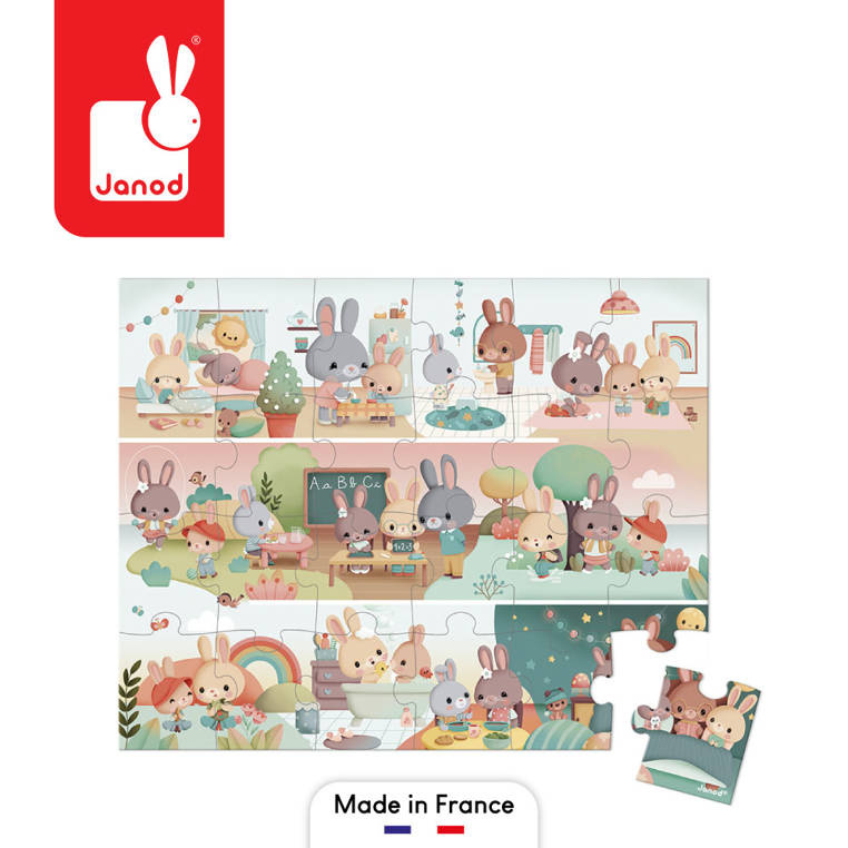 JANOD Puzzle w walizce Jeden dzień 24 elementy JANOD Puzzle w walizce Jeden dzień 24 elementy