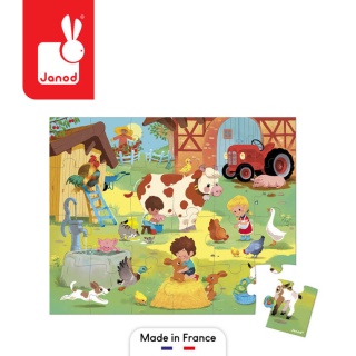 JANOD Puzzle w walizce Dzień na farmie 24 elementy