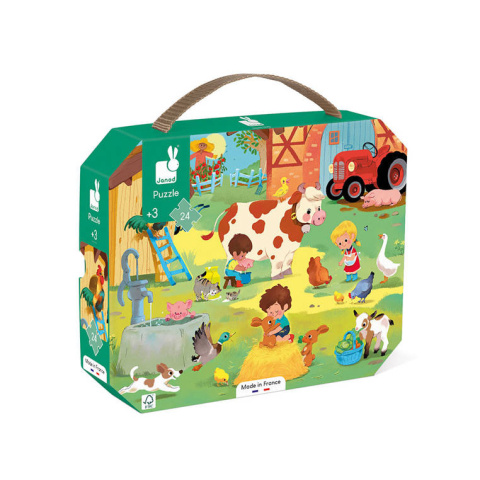 JANOD Puzzle w walizce Dzień na farmie 24 elementy JANOD Puzzle w walizce Dzień na farmie 24 elementy