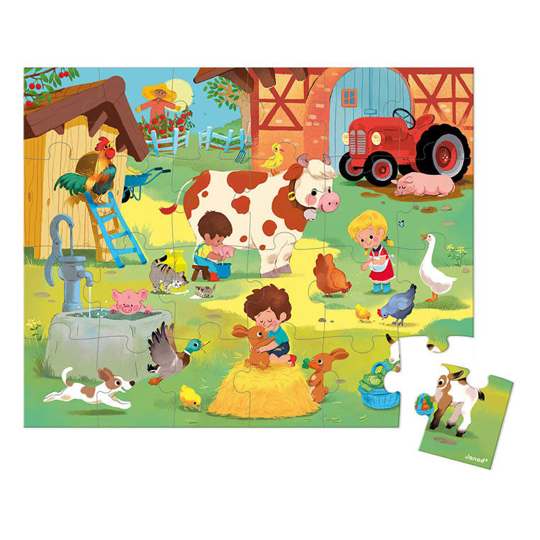 JANOD Puzzle w walizce Dzień na farmie 24 elementy JANOD Puzzle w walizce Dzień na farmie 24 elementy