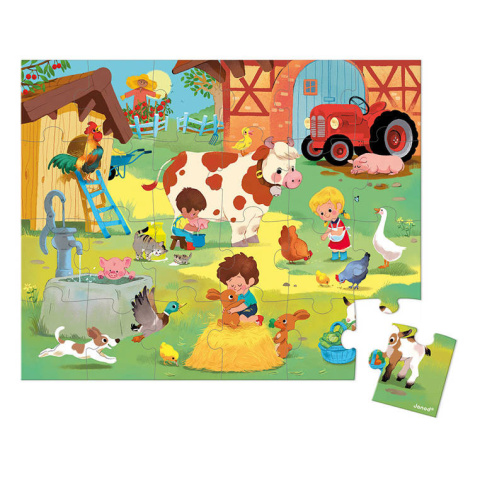 JANOD Puzzle w walizce Dzień na farmie 24 elementy JANOD Puzzle w walizce Dzień na farmie 24 elementy