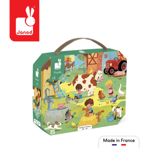 JANOD Puzzle w walizce Dzień na farmie 24 elementy JANOD Puzzle w walizce Dzień na farmie 24 elementy