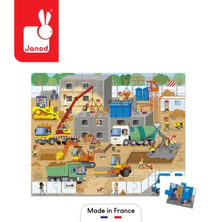 Puzzle w walizce Janod Plac budowy - 36 elementów