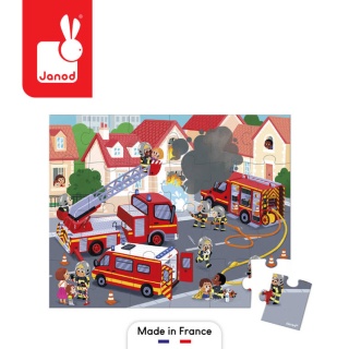 JANOD Puzzle w walizce Strażacy 24 elementy