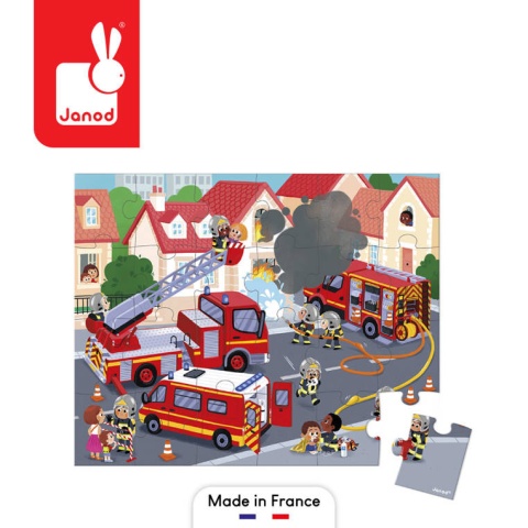 JANOD Puzzle w walizce Strażacy 24 elementy