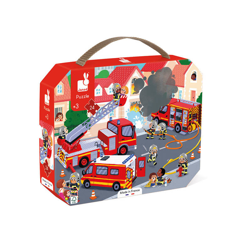 JANOD Puzzle w walizce Strażacy 24 elementy JANOD Puzzle w walizce Strażacy 24 elementy