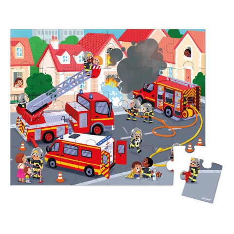 JANOD Puzzle w walizce Strażacy 24 elementy