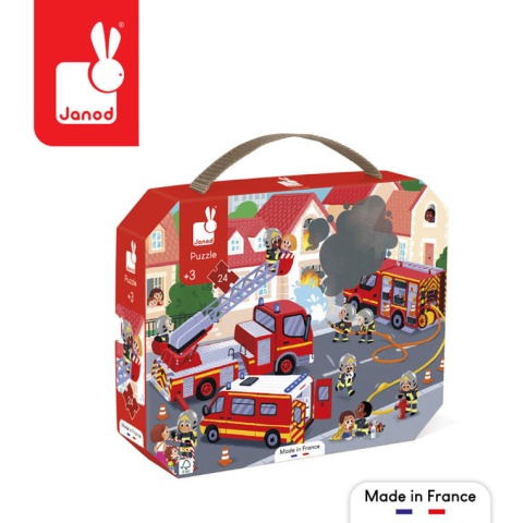 JANOD Puzzle w walizce Strażacy 24 elementy