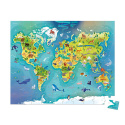 JANOD Puzzle w walizce Mapa świata 100 elementów
