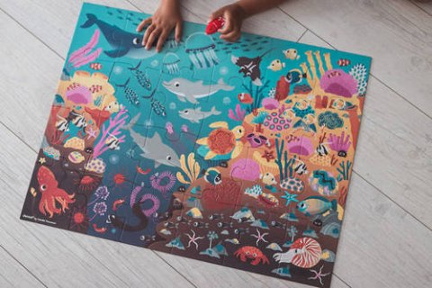 JANOD Świecące puzzle z mini-lampką UV Ocean 24 elementy 3+ JANOD Świecące puzzle z mini-lampką UV Ocean 24 elementy 3+