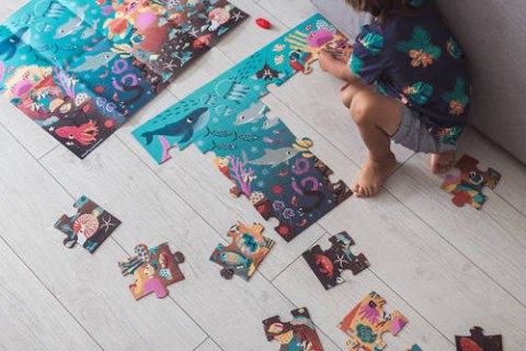 JANOD Świecące puzzle z mini-lampką UV Ocean 24 elementy 3+ JANOD Świecące puzzle z mini-lampką UV Ocean 24 elementy 3+