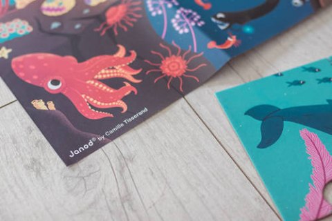 JANOD Świecące puzzle z mini-lampką UV Ocean 24 elementy 3+ JANOD Świecące puzzle z mini-lampką UV Ocean 24 elementy 3+