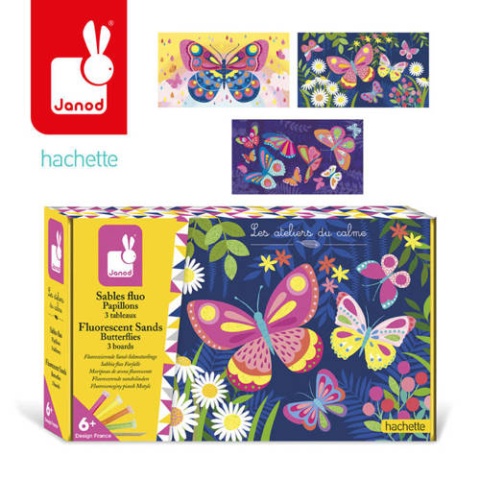 JANOD Zestaw kreatywny Fluorescencyjny piasek Motyle 6+