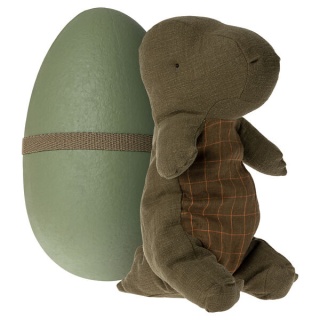 MAILEG Maskotka dinozaur w jajku, Gantosaurus in egg, Medium - Forrest green
