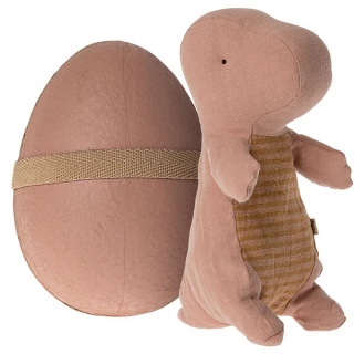 MAILEG Maskotka dinozaur w jajku, Gantosaurus in egg, Small - Old rose