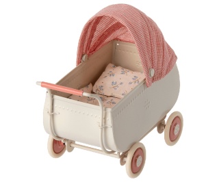 Metalowy wózek koralowy dla myszki Maileg Pram Micro Coral