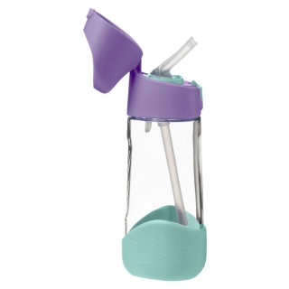 B.BOX Bidon tritanowy ze słomką 450 ml, Lilac Pop